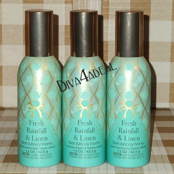3x Bath & Body Works FRESH RAINFALL & LINEN Concentrated Room Sprays - Picture 1 of 1